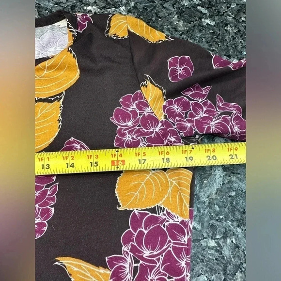 LuLaRoe | Julia Chocolate Brown Hydrangea Midi Dress Size L Large NWOT - Picture 6 of 10